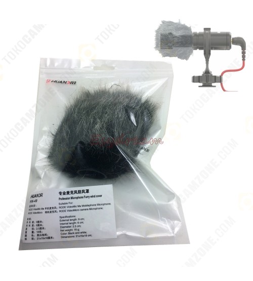 Huanor HN-49 Outdoor Dusty MIC Furry Cover Windscreen Windshield Muff for RODE VIDEOMIC Microphone